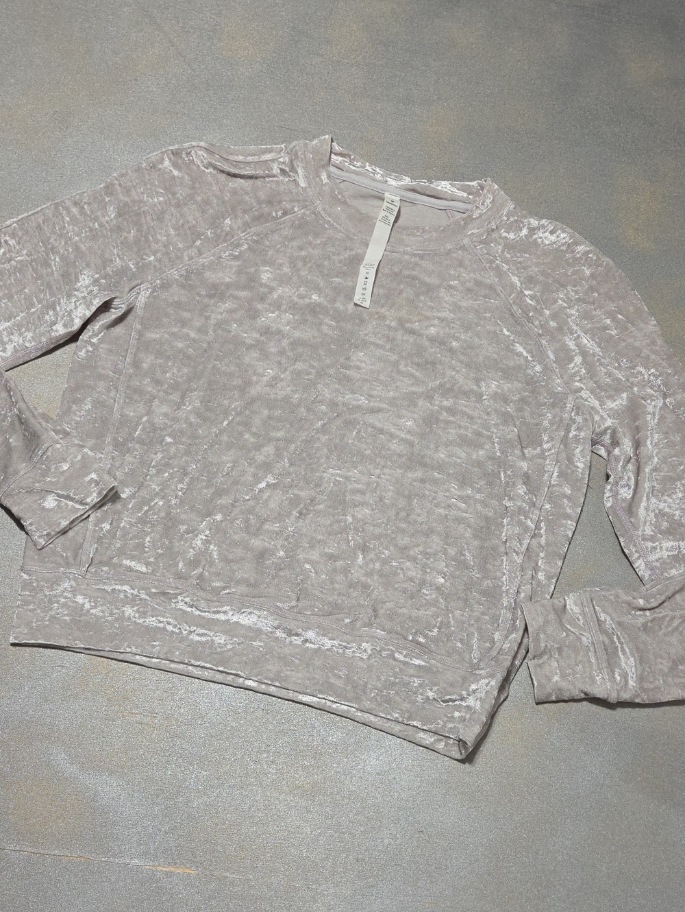 lululemon athletica Crushed Velvet Crewneck Sweater - Light Taupe NWOTS. Amazing